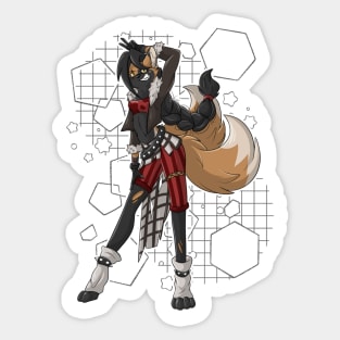 Roxy the sassy Kitsune Fox Girl Sticker